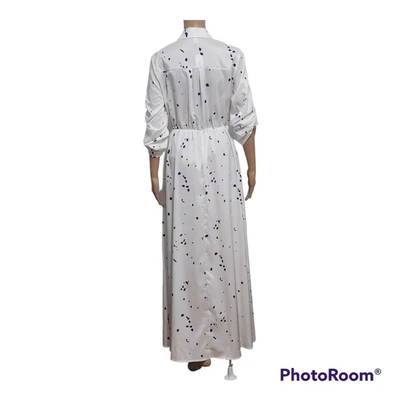 ORDER Plus Summer Boho Party Long Maxi Beach Dress Print Dot - Picture 3 of 11